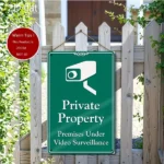 CIFbuy Aluminum Private Property No Trespassing Sign With Security Camera Warning Heavy Duty Safety Sign For Driveway Business Entrance Home Green White Black Gray Easy To Install (TikTok, temu pick-up service) - Image 5