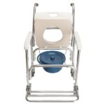 4 in 1 Multifunctional Aluminum Elder People Disabled People Pregnant Women Commode Chair Bath Chair White - Image 12