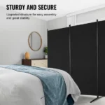 Tri-fold Privacy Barrier, Collapsible Seclusion Panel and Detachable Space Divider for Area Division, Self-standing Dividers for Workspace, Sleeping Area, Study Room, Ebony (Shipment from Walmart) - Image 5