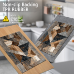 Three-piece kitchen rug set, non-slip and washable, abstract pattern kitchen hallway rug, soft and comfortable, suitable for sinks, floors, entrances, hallways and bathrooms. - Image 5