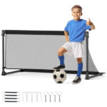 47" Portable Folding Soccer Goal (Size M, Black) - Heavy-Duty Metal Frame, Tear-Resistant PE Net - Image 2
