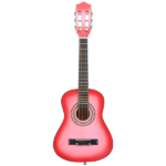 Pink 30-inch acoustic guitar with pick, strings, capo, gig bag, tuner and shoulder strap