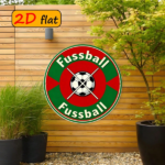 CIFbuy 2D Flat Round Aluminum Sign, "" Flat Round Aluminum Sign, Aluminum Sign, Red Green Football Theme Metal Plaque TikTok, Temu Self-pickup Logiaqics - Image 4