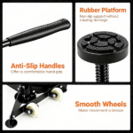 Adjustable Underhoist Support Jack Stand, 1654 LBS Max Load Triangular Base Hoist Support Stand with Rolling Wheels Anti-Slip Rubber Platform for Professional & Home Workshop Car Maintenance - Black - Image 4