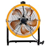 US Standard MLD-400 Barrel Fan 110V 192W 16inch Floor Barrel Fan Mobile Fan with Handle Copper Motor Orange-Yellow Air Circulation Industrial Fan - Image 2