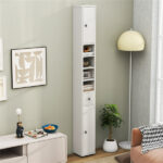 Slim Tall Bathroom Storage Cabinet 8" x 8" x 71" Narrow Floor Organizer with Adjustable Shelves - Image 7