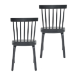 Windsor Dining Chairs Set of 2,Wood Farmhouse Spindle Back, Widen Seat, Mid-Century Modern French Country Style, for Living Room Restaurant, Black - Image 10