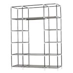 5-Layer 12-Compartment Non-woven Fabric Wardrobe Portable Closet Navy (133x46x170cm) - Image 6