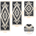Three-piece kitchen rug set, non-slip and washable, abstract pattern kitchen hallway rug, soft and comfortable, suitable for sinks, floors, entrances, hallways and bathrooms. - Image 2