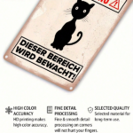 CIFbuy Cat Warning Area Guarded Tin Sign 8x12 Inch, Metal Plaque 2D Flat Unframed Vintage Cat Lover, Decor For Home Wall Garden Yard TinikTok, TinikTok, t Lover Self-Plckup Logioprdintage - Image 5