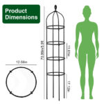 2 Packs Garden Obelisk Trellis 5.9FT Plants Tower for Climbing Plants Flower Vegetable Vine Support Rustproof Garden Plant Trellis Black(No shipments on weekends) - Image 9