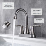 2-Handle 4-Inch Brushed Nickel Bathroom Faucet, Bathroom Vanity Sink Faucets with Pop-up Drain and Supply Hoses[Unable ship on weekends, TK/TEMU only for pickup, only TX10643 warehouse supports GOFO] - Image 8