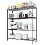 Heavy Duty Storage Shelves 46.06" W Wire Shelving Unit with Wheels 800LBS NSF Metal Shelves for Storage Adjustable Garage Storage Rack Pantry Shelf Commercial Shelving, 64.96" H X 46.06''W X 17.7" D - Image 5