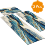 Three-piece kitchen rug set, non-slip and washable, abstract pattern kitchen hallway rug, soft and comfortable, suitable for sinks, floors, entrances, hallways and bathrooms. - Image 3