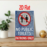 CIFbuy 1pc No Public Restrooms Customers Only Metal Sign" 7.87x11.81Inch Weatherproof, UV Resistant 2D Flat Unframed Outdoor Wa Metal ikTok, Metal ikTok, t Self-pickup Logiopics - Image 7