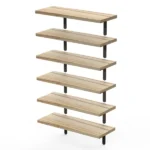 6 Pack Wall Floating Display Shelves Paulownia Wood Panels Rustproof Metal Brackets, Multi Space Organizer Unit Fit Kitchen Bedroom Bathroom Living Area Storage Needs,Multifunctional Floating Shelves 6-Tier - Image 11