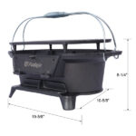 Oval Cast Iron Grill Outdoor, Portable Charcoal Grill and Tabletop Cast Iron Skillet - 100% Cast Iron, Enameled, Durable, Small Charcoal Grill, Camping Stove, Hibachi Grill -Does not support self pick - Image 4