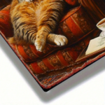 CIFbuy Vintage Cat In Armchair Metal Wall Art, 8x" Inch Rustic Iron Hanging Decor With Bookshelf & Teacup, Teacup, 2D Flat Retro Home Wall Sig Art, 8x12 ikTok, Art, 8x12 ikTok, t Self-pickup Logiopics - Image 5