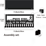 CIFbuy Metal Baked Paint Running Themed Medal Hanger "THIS GIRL IS ON FIRE" Runner Medal Display Rack (TikTok, temu pickup) - Image 2