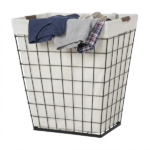 75L Rectangular Steel Wire Laundry Hamper with Removable Liner, Natural, Adult - Image 3