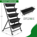5 Tiers Vertical Garden Bed, Vertical Garden Planter Indoor and Outdoor, Vertical Elevated Garden Bed Perfect for Vegetables Flowers Herbs - Image 4