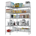 5-layer double row, freely adjustable layer spacing, with adjustable feet, display stand, iron, 177*40*180cm, chrome-plated - Image 5
