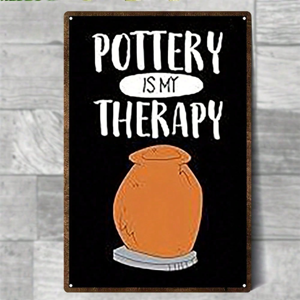 ba6d8793-2155-43c1-85a4-10360db04b06.png CIFbuy Vintage "Pottery Is My Therapy" Metal Sign 8x12 Inch, Rustic Iron Wall Decor Ceramic Pottery Illustration, 2D Flat Tin Plaque Fo TikTok, TikTok, ecor Ceramic Pottery Illustration Self-pickup Logiopics - Image 1