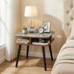 Faux Marble Side Table with 4-Sided Storage Shelves, 24" Square End Table for Living Room Bedroom - Image 6