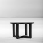 Outdoor Metal Round Table, Weather Resistant Patio End Table Side Table Coffee Bistro Table for Indoor Outdoor, Black - Image 8