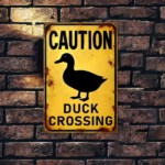 CIFbuy Vintage | Caution Duck Silhouette Metal Warning Sign 8x12 Inch 2D Flat Iron Wall Decor Yellow Retro Art Pre-Drilled Mounting Hol TikTok, TikTok, Hol Self-pickup Logiopics - Image 6