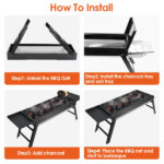 Portable BBQ Griddle, Foldable Kabob Barbecue for Outdoor Hibachi BBQ Lamb Skewer Camping Barbecue Grill in Garden Backyard Party Picnic Travel No shipments on weekends - Image 6