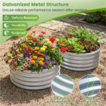 Round Galvanized Steel Raised Garden Bed 24×24×11.5 In Outdoor Planter for Vegetables Herbs Flowers - Image 7
