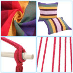 Distinctive Cotton Canvas Hanging Rope Chair with Pillows Rainbow - Image 25