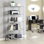 XM-304B Rectangle Carbon Steel Metal Assembly 5-Shelf Storage Rack Silver Gray - Image 13