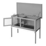 36" Single Deck Waterproof Wooden Chicken Coop Hen House Pet Animal Poultry Cage Rabbit Hutch Gray - Image 6