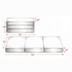 6 Inch Trifold Memory Foam Mattress 75" x 54" – Full Size Foldable Bed for Camping RV Road Trip Only mattress - Image 3