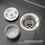 Stainless Steel Kitchen Sink, 23″x19″ Single Bowl, Overmount Handmade Sink in Black, with US Standard Drain and Hook[Unable ship on weekends, TK/TEMU only for pickup, only TX10643 warehouse supports GOFO] - Image 10