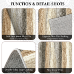Three-piece kitchen rug set, non-slip and washable, abstract pattern kitchen hallway rug, soft and comfortable, suitable for sinks, floors, entrances, hallways and bathrooms. - Image 9