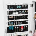 The Whole Surface PVC Film Wall Hanging Door With Lock Jewelry Cabinet Fitting Mirror Cabinet - Image 15