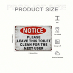 CIFbuy 1pc Vintage Funny Toilet Metal Tin Sign, Please Keep Toilet Clean Rules Poster, 8x12in Unframed Wall Art, 8x12in Unframed Wall Art, Novelty Bathroom MetikTok, MetikTok, , 8x12in Unframed Wall Art Self-asckup Logiopoom - Image 3