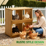 Nesting Boxes for Chickens, Wooden Chicken Nesting Box, Laying Eggs Nest Box for Chickens Hens Ducks, Yellow, 4 Compartments - Image 9