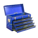 20-inch Steel Portable Tool Box With Drawers - Tool Storage Box Organizer With Metal Lock Closure Device - Powder-coated Tool Storage Cabinet (BLUE) - Image 6