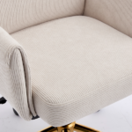Mid-back liftable office chair, striped fabric, and ergonomically designed, is an excellent choice for working, studying or relaxing. The mid-back design provides a better sitting experience,White - Image 8