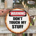 CIFbuy 1pc 8x8in Vintage Warning Do Not Touch My Items Sign, "" My Items Sign, Sign, Funny 2D Flat Round Plaque Decorative Wall TikTok, TikTok, temu emu Self-pickup LogiWaics - Image 7