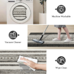 Three-piece kitchen rug set, non-slip and washable, abstract pattern kitchen hallway rug, soft and comfortable, suitable for sinks, floors, entrances, hallways and bathrooms. - Image 4