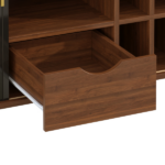 39" Fluted Liquor & Coffee Bar Cabinet with 6 Wine Racks and 3 Glass Holders, Mid-Century Modern Bar Cabinet with A Large Storage Drawer ,4 Hidden Storage Space on the Side , Black - Image 11