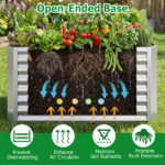 4×2×2 Ft Galvanized Steel Raised Garden Bed Outdoor Planter Box for Vegetables Herbs Flowers - Image 9