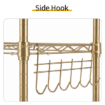 5-layer display rack with adjustable layer spacing, plug-in deformable structure, adjustable feet, made of iron, 54*29*150cm, powder-coated high-gloss gold finish - Image 7