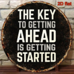 CIFbuy 1pc Secrets To Success Vintage Round Plaque, "" Vintage Round Plaque, Plaque, 8x8in Motivational Wall Sign With English Text TikTok, Temu Self-pickup LogiTeics - Image 3
