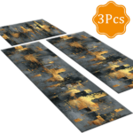 Three-piece kitchen rug set, non-slip and washable, abstract pattern kitchen hallway rug, soft and comfortable, suitable for sinks, floors, entrances, hallways and bathrooms. - Image 3